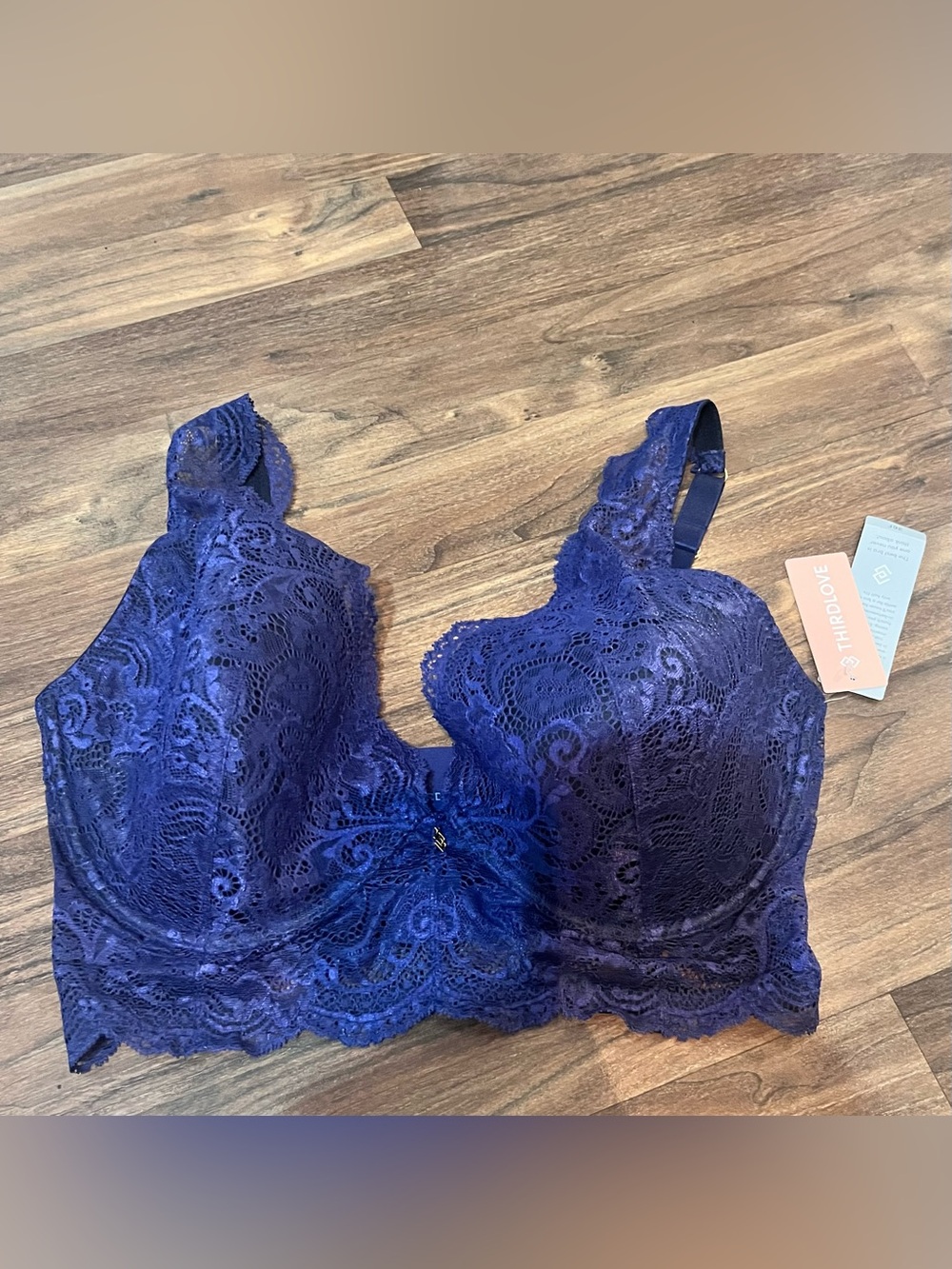 ThirdLove Navy Lace Plunge Bra